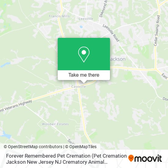 Mapa de Forever Remembered Pet Cremation