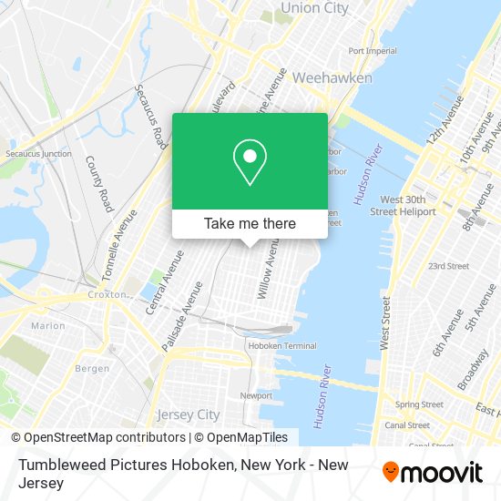 Tumbleweed Pictures Hoboken map