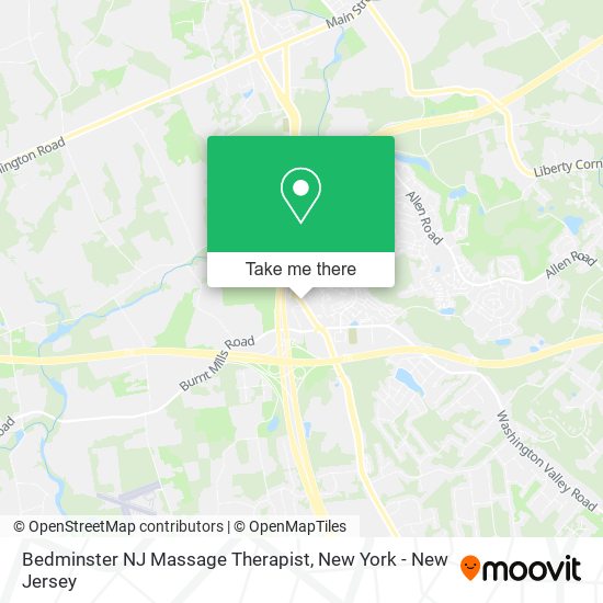 Bedminster NJ Massage Therapist map