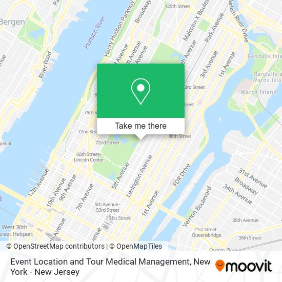 Event Location and Tour Medical Management map
