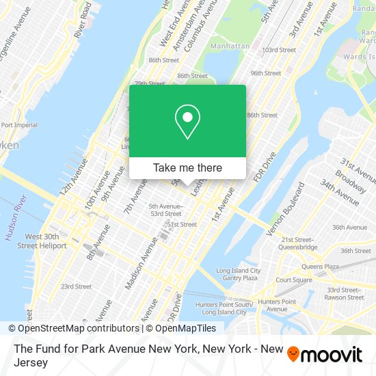 The Fund for Park Avenue New York map