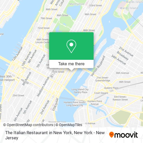 Mapa de The Italian Restaurant in New York