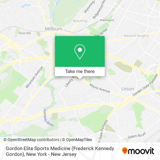 Mapa de Gordon Elite Sports Medicine (Frederick Kennedy Gordon)