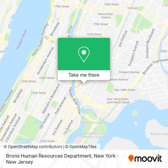Bronx Human Resources Department map