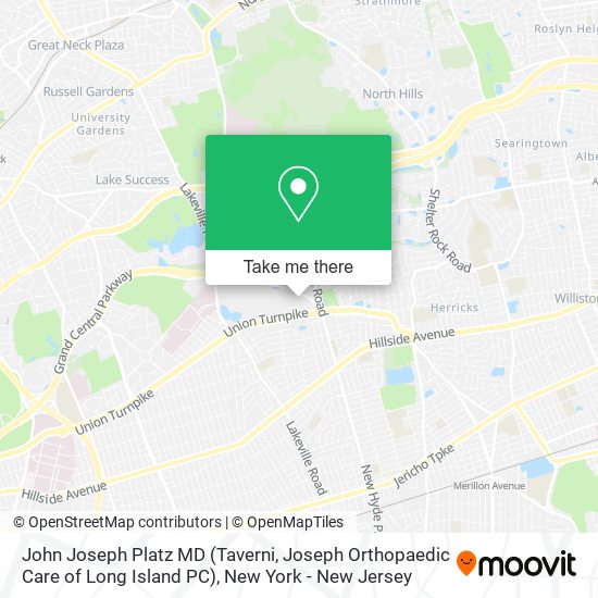 John Joseph Platz MD (Taverni, Joseph Orthopaedic Care of Long Island PC) map