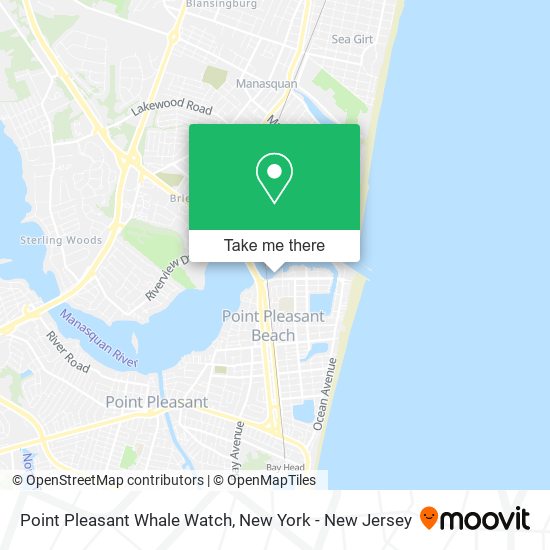 Point Pleasant Whale Watch map