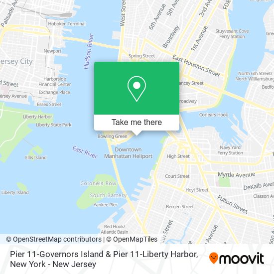 Pier 11-Governors Island & Pier 11-Liberty Harbor map