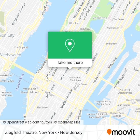 Ziegfeld Theatre map