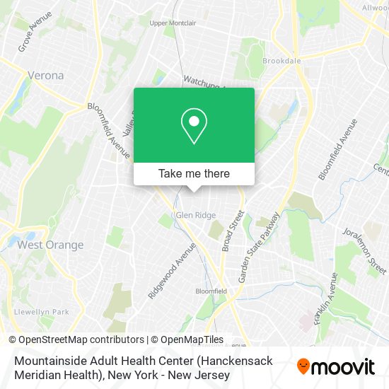 Mapa de Mountainside Adult Health Center (Hanckensack Meridian Health)