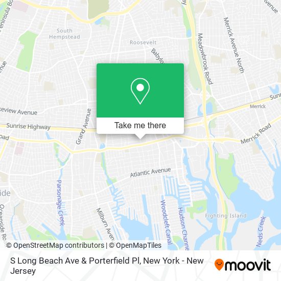 S Long Beach Ave & Porterfield Pl map