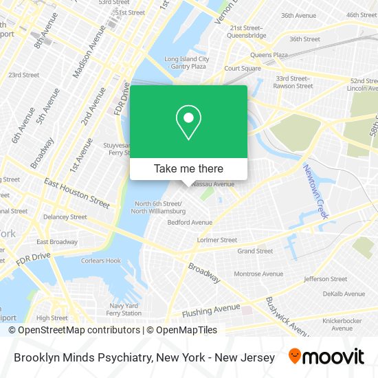 Mapa de Brooklyn Minds Psychiatry