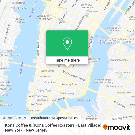 Kona Coffee & (Kona Coffee Roasters - East Village) map