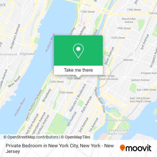 Private Bedroom in New York City map