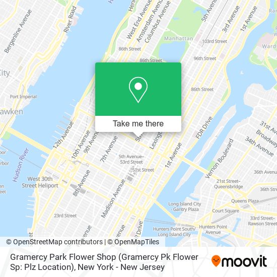 Mapa de Gramercy Park Flower Shop (Gramercy Pk Flower Sp: Plz Location)