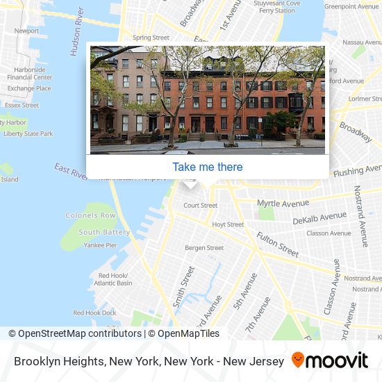 Mapa de Brooklyn Heights, New York