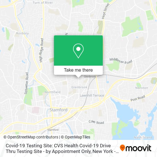 Mapa de Covid-19 Testing Site: CVS Health Covid-19 Drive Thru Testing Site - by Appointment Only