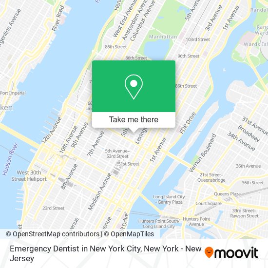 Mapa de Emergency Dentist in New York City