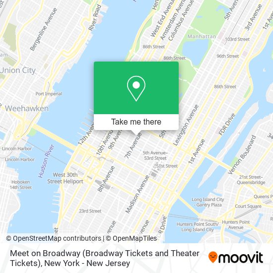 Mapa de Meet on Broadway (Broadway Tickets and Theater Tickets)