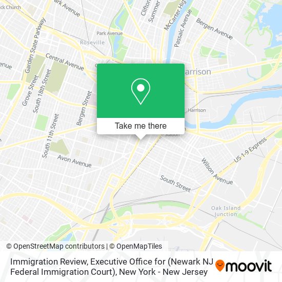 Immigration Review, Executive Office for (Newark NJ Federal Immigration Court) map