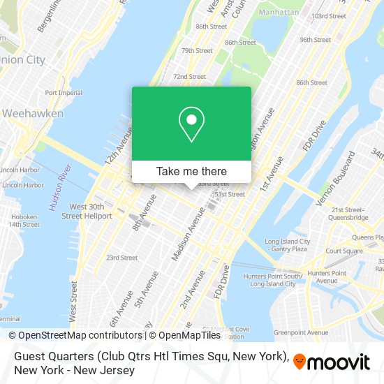 Mapa de Guest Quarters (Club Qtrs Htl Times Squ, New York)