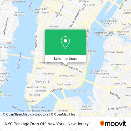 Mapa de NYC Package Drop Off