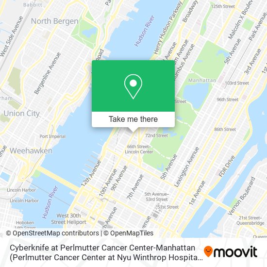 Cyberknife at Perlmutter Cancer Center-Manhattan map