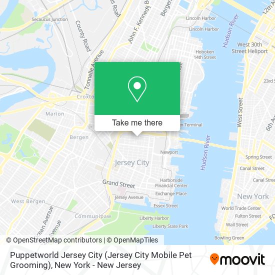 Mapa de Puppetworld Jersey City (Jersey City Mobile Pet Grooming)