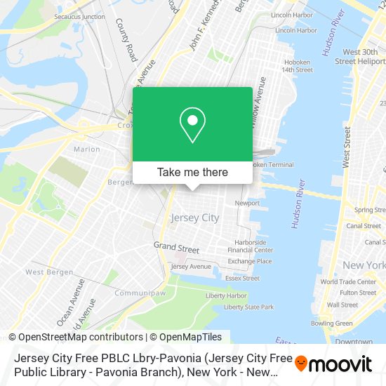 Mapa de Jersey City Free PBLC Lbry-Pavonia (Jersey City Free Public Library - Pavonia Branch)