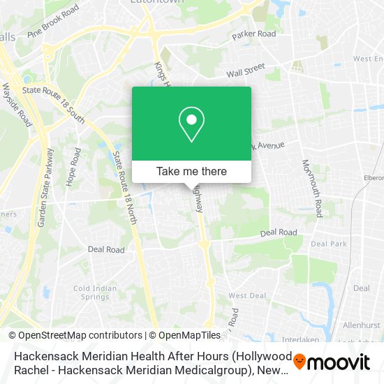 Mapa de Hackensack Meridian Health After Hours (Hollywood Rachel - Hackensack Meridian Medicalgroup)