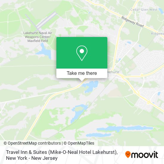 Mapa de Travel Inn & Suites (Mike-O-Neal Hotel Lakehurst)