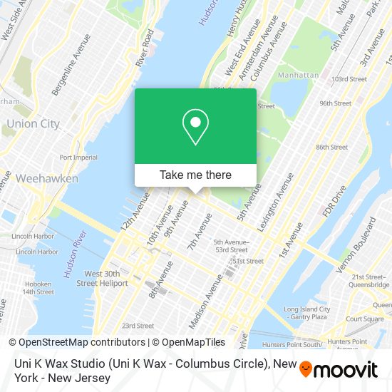 Mapa de Uni K Wax Studio (Uni K Wax - Columbus Circle)