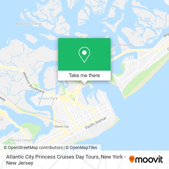 Mapa de Atlantic City Princess Cruises Day Tours