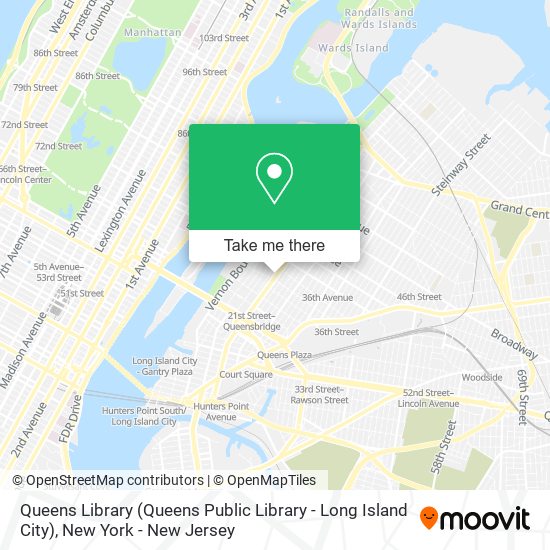 Mapa de Queens Library (Queens Public Library - Long Island City)