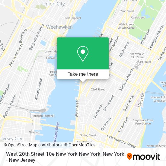Mapa de West 20th Street 10e New York New York