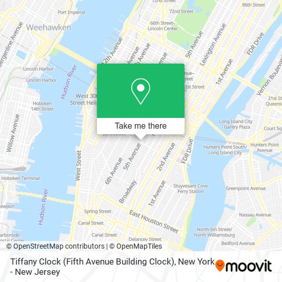 Mapa de Tiffany Clock (Fifth Avenue Building Clock)
