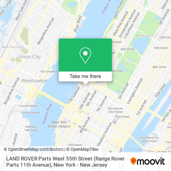 LAND ROVER Parts West 55th Street (Range Rover Parts 11th Avenue) map