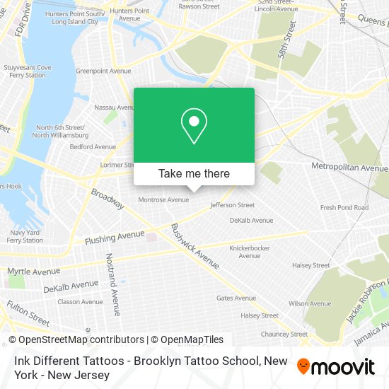 Ink Different Tattoos - Brooklyn Tattoo School map