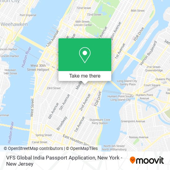 VFS Global India Passport Application map