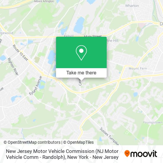 Mapa de New Jersey Motor Vehicle Commission (NJ Motor Vehicle Comm - Randolph)