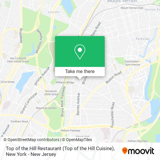Mapa de Top of the Hill Restaurant
