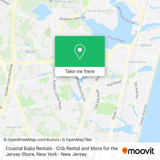 Coastal Baby Rentals - Crib Rental and More for the Jersey Shore map