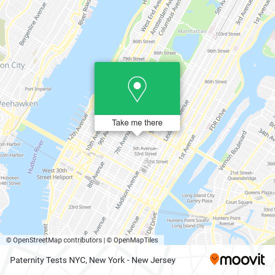 Mapa de Paternity Tests NYC