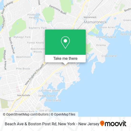 Beach Ave & Boston Post Rd map