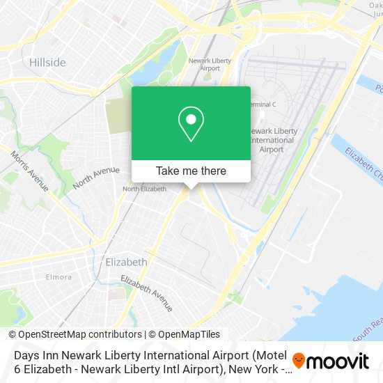 Mapa de Days Inn Newark Liberty International Airport (Motel 6 Elizabeth - Newark Liberty Intl Airport)
