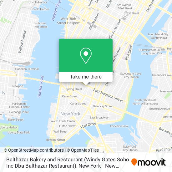 Mapa de Balthazar Bakery and Restaurant (Windy Gates Soho Inc Dba Balthazar Restaurant)