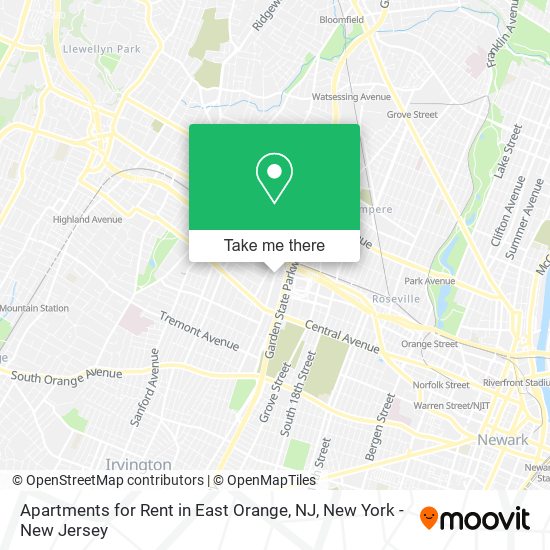 Mapa de Apartments for Rent in East Orange, NJ