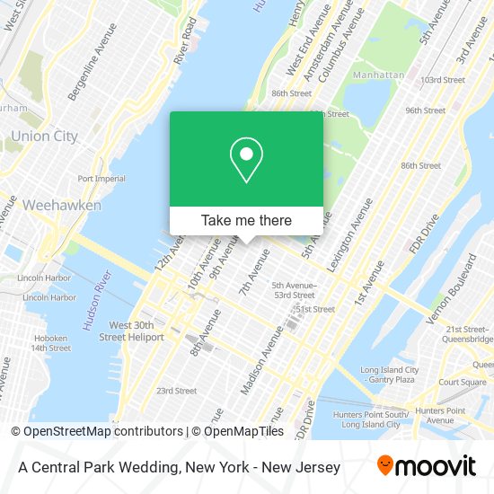 A Central Park Wedding map