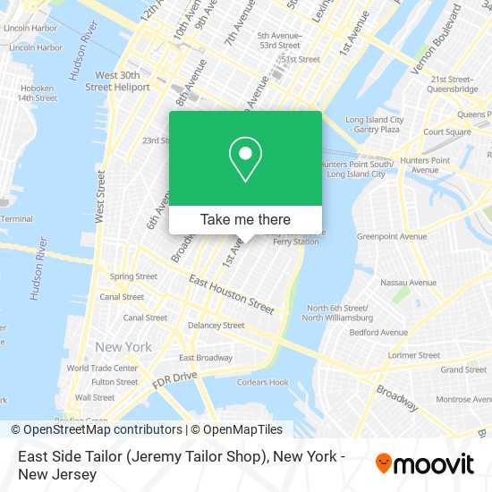 East Side Tailor (Jeremy Tailor Shop) map