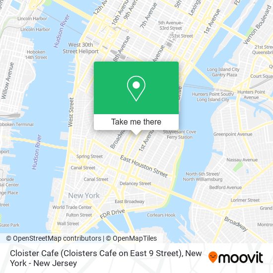 Cloister Cafe (Cloisters Cafe on East 9 Street) map