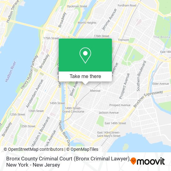 Mapa de Bronx County Criminal Court (Bronx Criminal Lawyer)